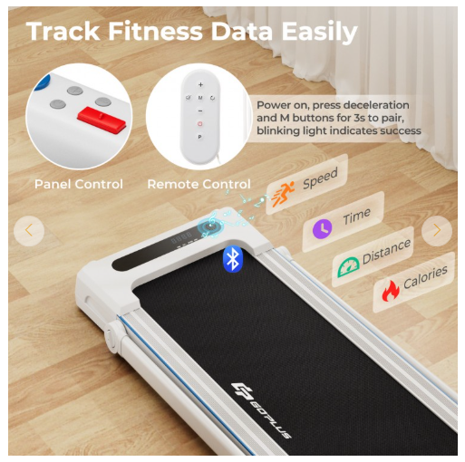 3-in-1 Foldable Treadmill with Removable Desk Workstation and Remote Control (Max 220lbs)