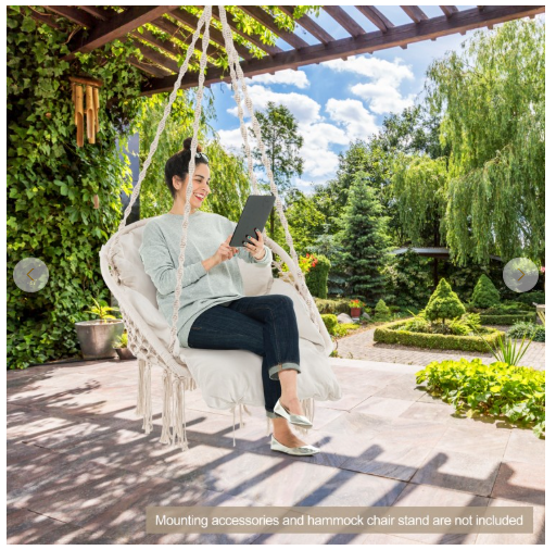 Hammock Chair with Thick Cushion and Macrame Holds up to 330 LBS