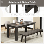 63 Inch Rectangular Modern Dining Kitchen Table-Gray  (Fully Assembled)