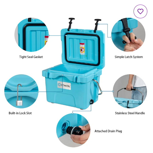 16 Quart Cooler Portable Ice Chest Leak-Proof  (Customer Return)