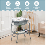 Folding Baby Changing Table with Bathtub and 4 Universal Wheels - Assembly Required