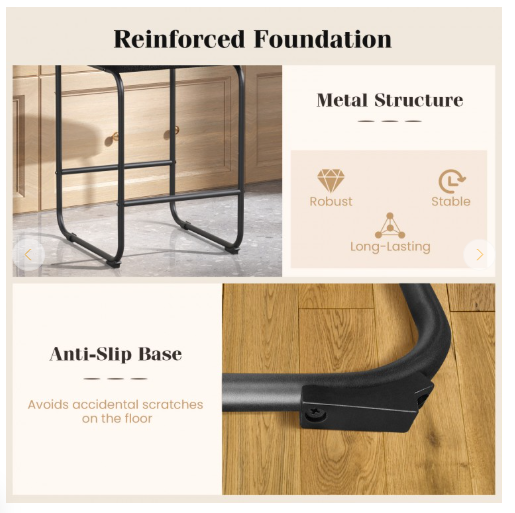 SPECIAL, 1 Piece only - 26 Inch Counter Height Bar Stools with Metal Frame and Footrest