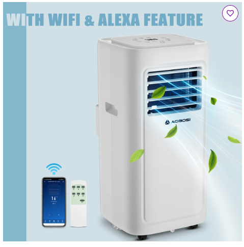 10000 Btu - 4-in-1 Smart Portable Air Conditioner, App Control, Cooling, Fan, Dehumidifier & Sleep Mode–  (Scratch and Dent)