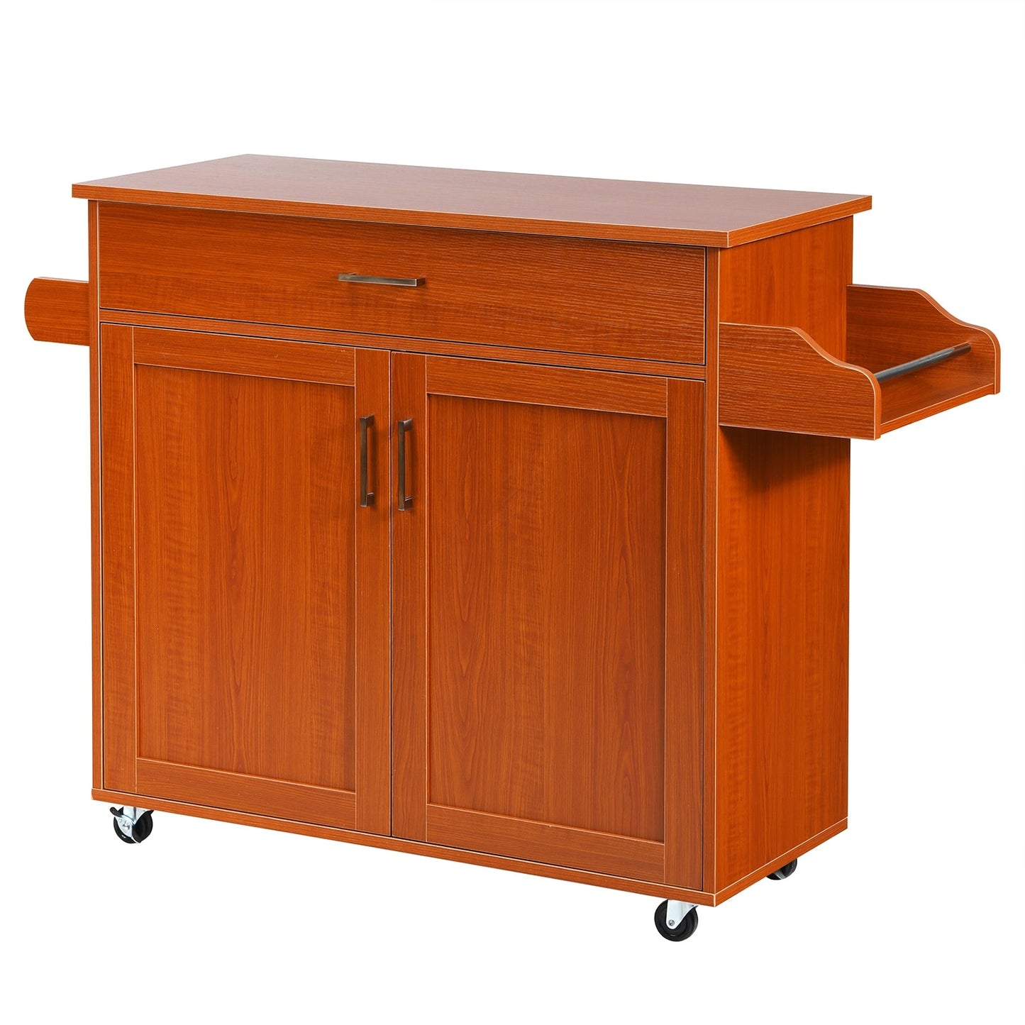 Rolling Kitchen Island Cart with Towel and Spice Rack-Orange - Scratch and Dent - (Assembled)