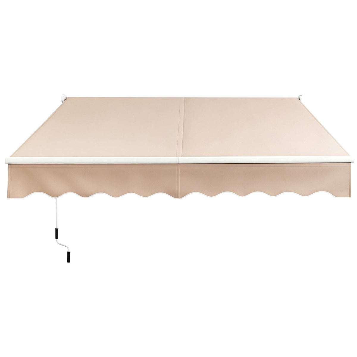 TEST NOT FOR SALE 8FT × 6.5FT Retractable Aluminum Patio Sun Awning-Beige