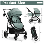 SPECIAL, 2 in 1 Baby Stroller, High Landscape Infant Stroller and Reversible Bassinet Pram, Foldable Pushchair with Adjustable Canopy