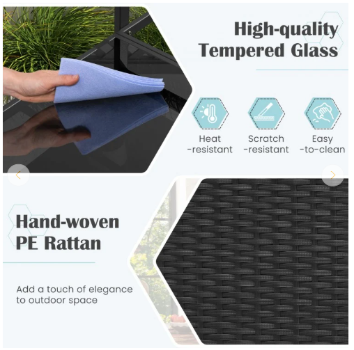 TAX FREE/SPECIAL - Bar Cart Wicker Buffet Serving Cart with Cabinet and 8 Hooks (See Decsription)