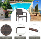 SPECIAL, NO TAX,  Outdoor Patio Wicker Rattan Dining Chairs Cushioned Sofa