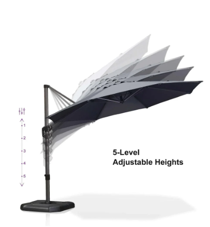 11 FT Outdoor Patio Umbrella with 360° Rotation and Adjustable Tilt-Grey