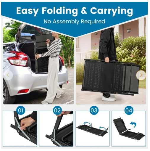 Set of 2 -  Foldable Patio Lounge Chairs