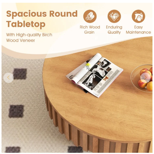 Round Coffee Table with Hidden Compartment