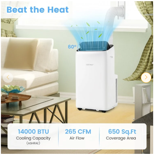 SPECIAL - 14000 BTU Inverter Portable Air Conditioner 3 in 1 Wifi Enabled AC Unit (1 Box)