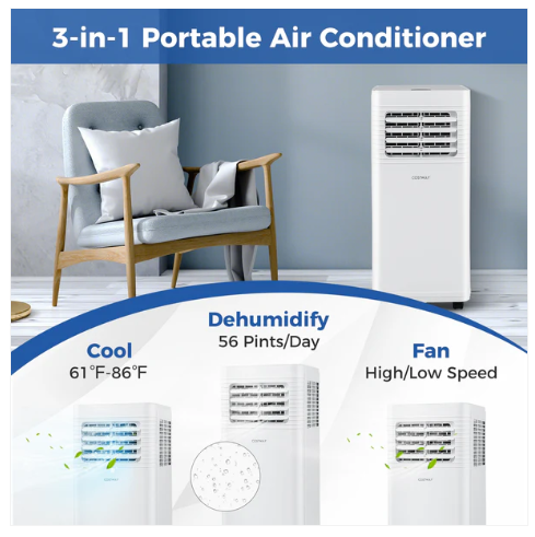 Special, Portable Air Conditioner 8000 BTU 3 in 1 AC Unit with Fan and Dehumidifier (1 Box)