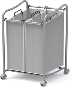 2-Bag Rolling Laundry Cart