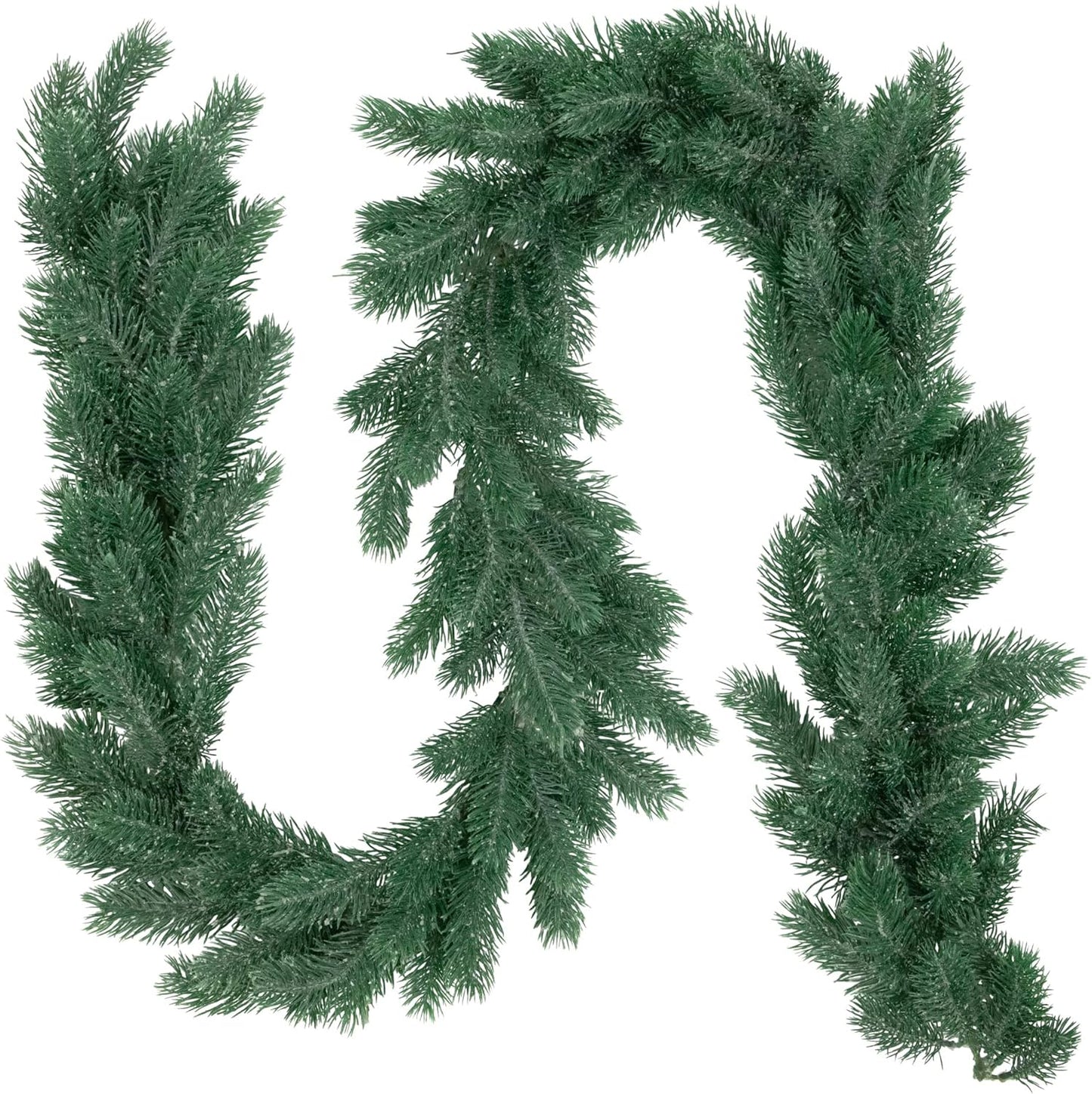 Northlight 76" x 7" Frosted and Dusted Green Pine Artificial Christmas Garland - Unlit