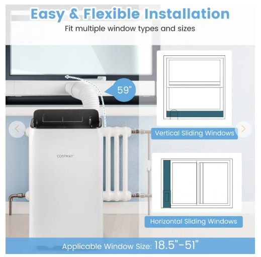 SPECIAL - 14000 BTU Inverter Portable Air Conditioner 3 in 1 Wifi Enabled AC Unit (1 Box)