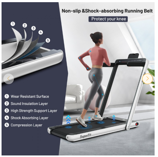 Special - 2.25 HP 2-in-1 Folding Walking Pad Treadmill and App Control (MAX 265lbs) [Shipping Damage]