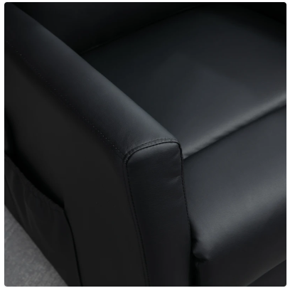 Electric Power Lift Chair with Remote Control, PU, Black