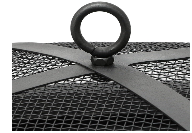 26" Wood Burning Fire Pit Floral Pattern , Black (Manufactures Defect)