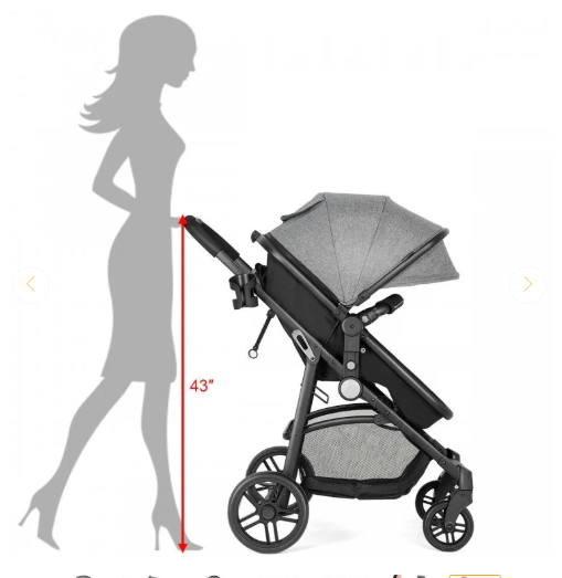 SPECIAL, 2 in 1 Foldable Pushchair Newborn Infant Baby Stroller-Grey