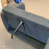 3 Seat Convertible Sofa Bed with Adjustable Backrest, dark grey fabric
