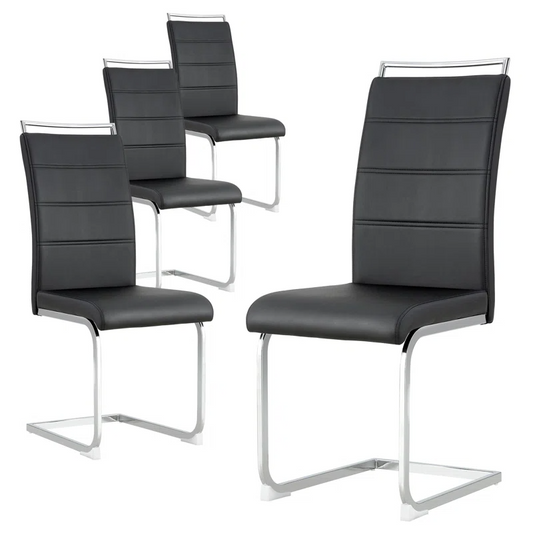 4 Piece Set, Adelyte, 15.7 Wide Top Leather Dining And Conference Side Chair