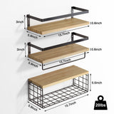 Akyrie 3 Piece Wood Floating Shelf *MISSING TOWEL BAR*