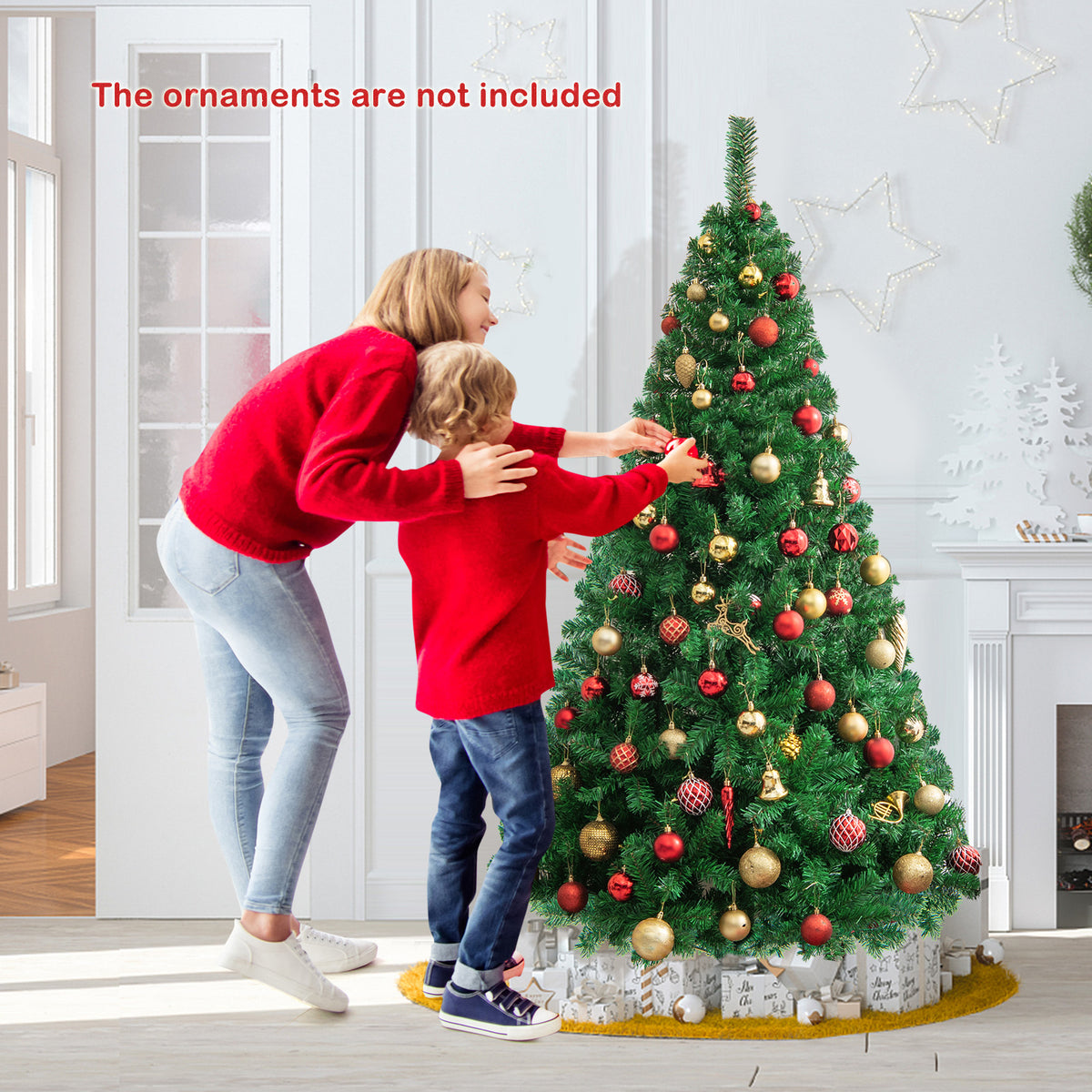 Artificial PVC Hinged Christmas Tree with Solid Metal Stand-6 ft - FINAL SALE