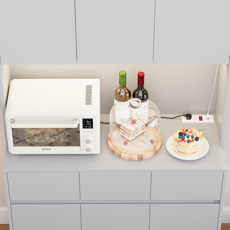 Scratch & Dent,  71" Kitchen Food Pantry with Charge Station, LED Light, Fully Assembled, Scratch & Dent