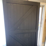 54 inch Solid Barn Door Slab, Black, Door Only, small imperfections on edges
