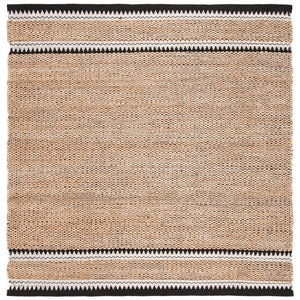 Bynum Handmade Flatweave Natural / Black Rug - 8FT SQUARE