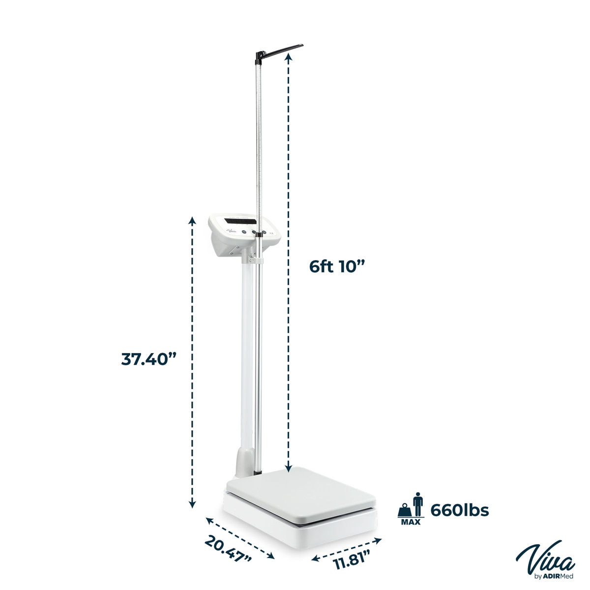 Medical Digital Scale with height bar, fully assembled, no box
