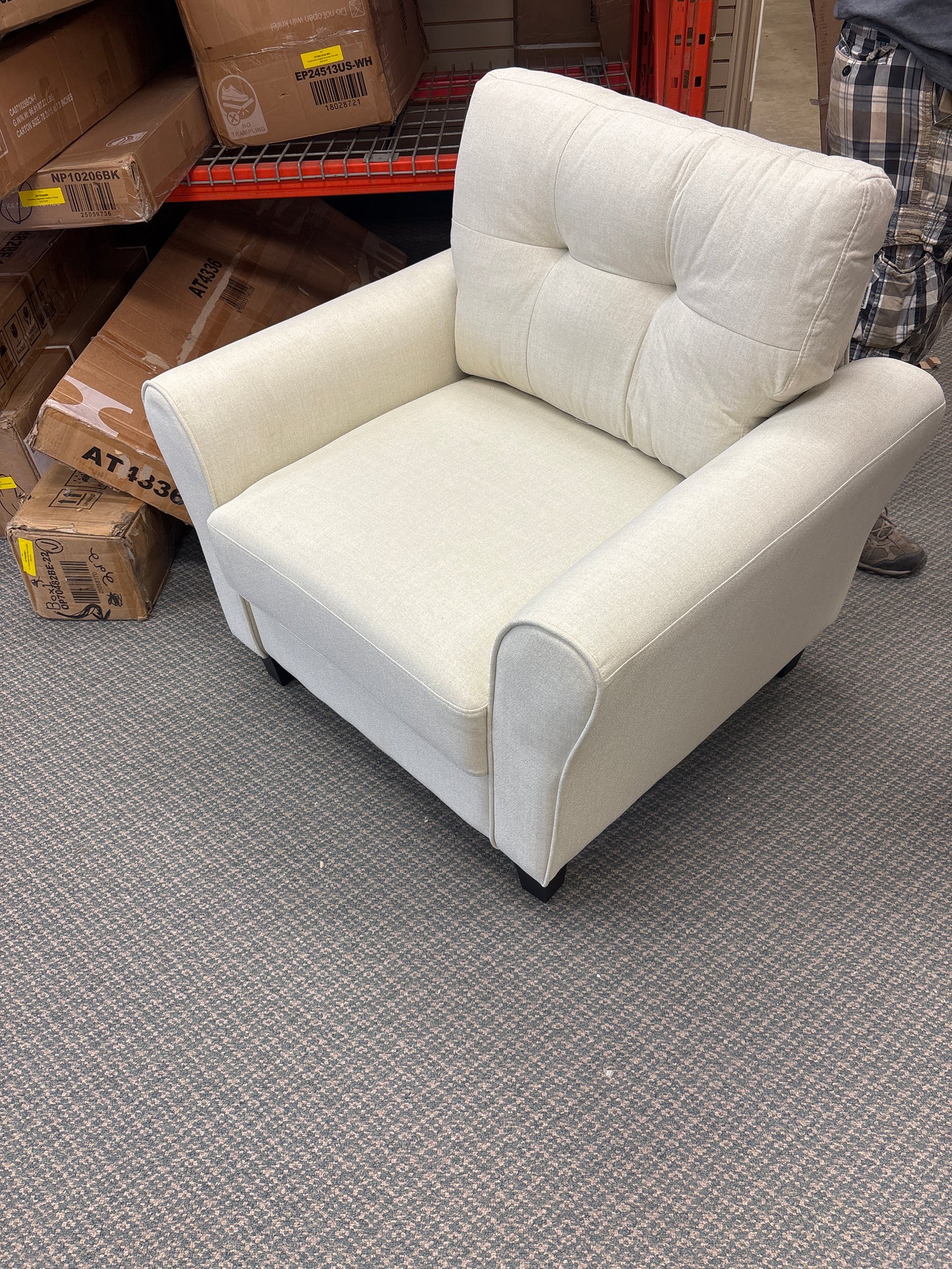 Modern Upholstered Accent Chair, OURS IS BEIGE, PLEASE SEE IMAGE
