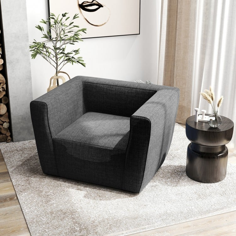Inflatable Sofa with Detachable Cover and Wide Armrests, indoor/outdoor