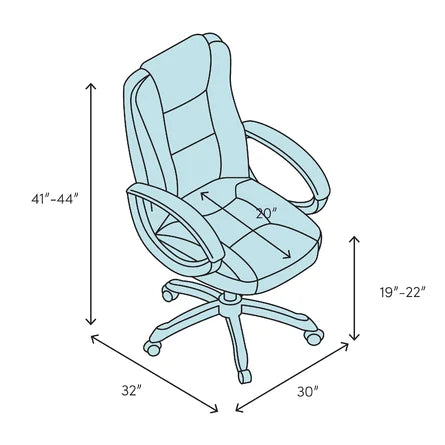 Lizbeth Vinyl Executive Chair*Height is not adjustable*