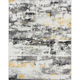 Moises Abstract Yellow Grey Black Area Rug - 5'3 X 7'3