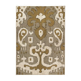 Ochre Ikat Grey/Gold Flatweave Performance Grey Rug - 5 X 7