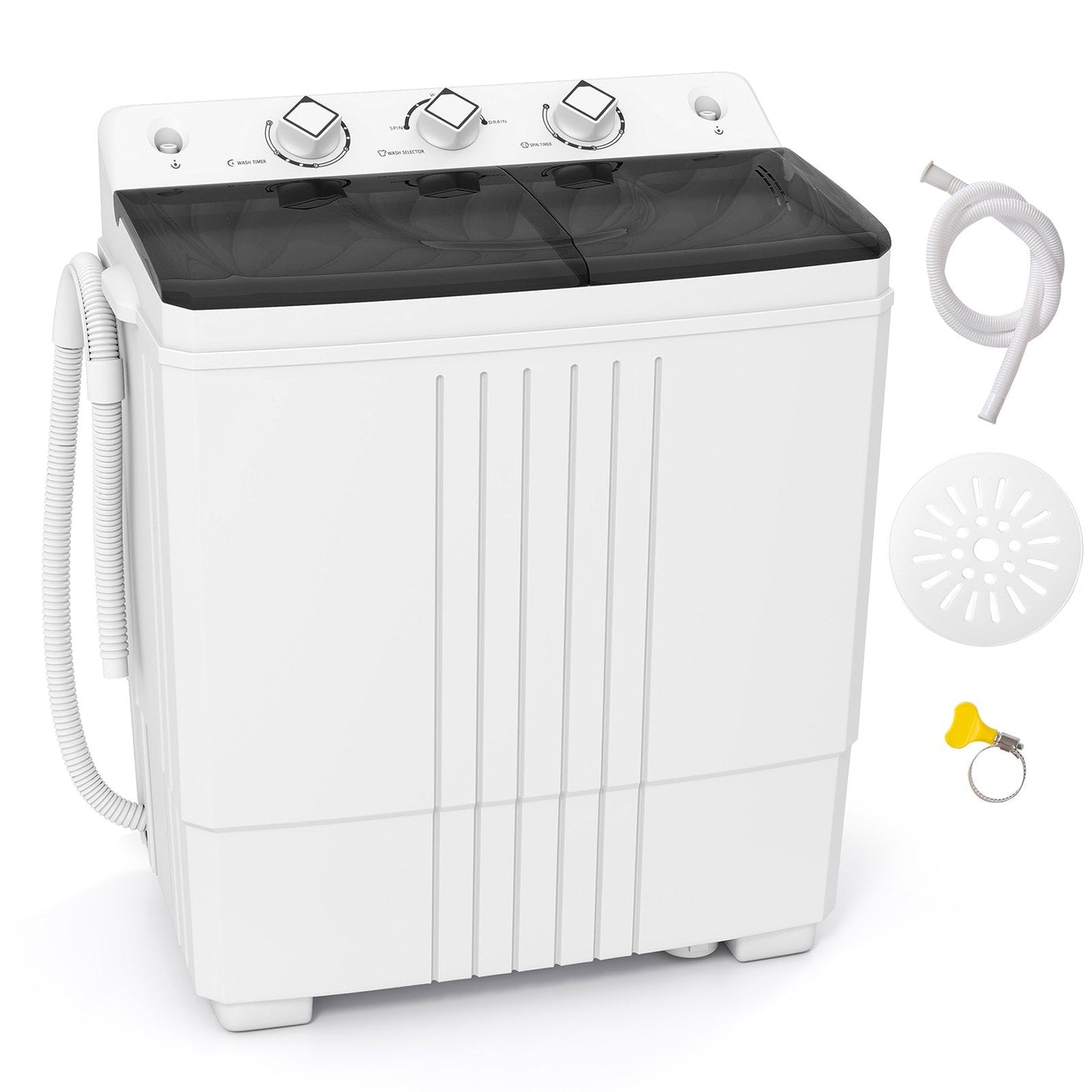 20lbs Portable Washing Machine  (Gravity Drain)-Black (Shipping Damage)