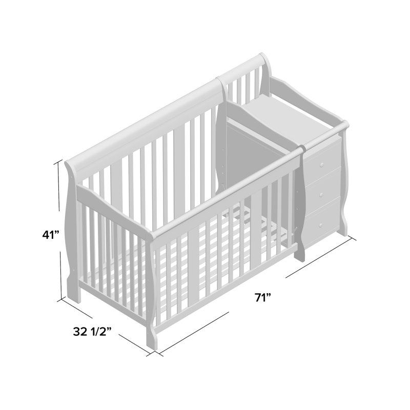 Storkcraft, Portofino 5 in 1 Crib, Grey