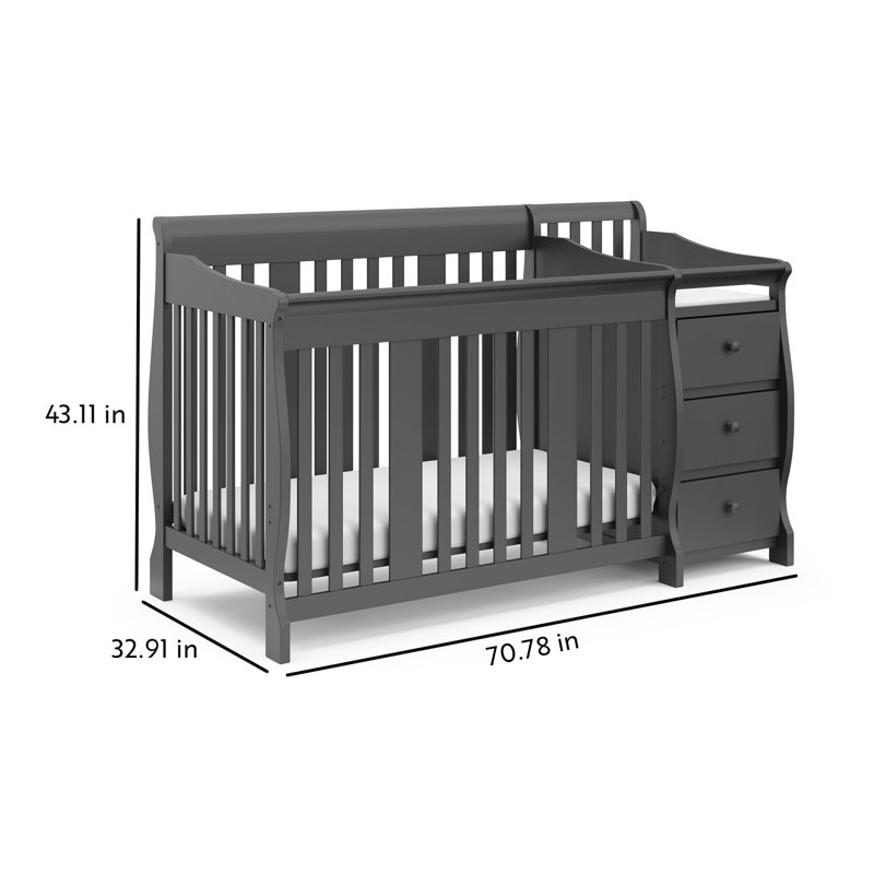 Storkcraft, Portofino 5 in 1 Crib, Grey