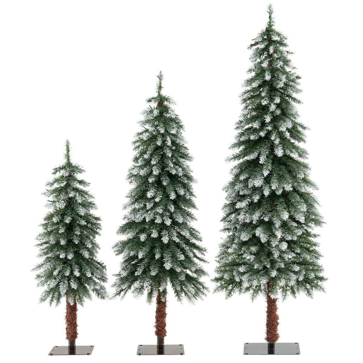 Pre-Lit Christmas Tree Set of 3 - Snowy and Slim - FINAL SALE
