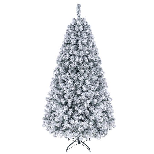 Pre-Lit Premium Snow Flocked Hinged Artificial Christmas Tree-6 ft - FINAL SALE