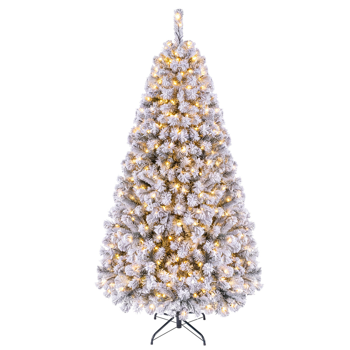 Pre-Lit Premium Snow Flocked Hinged Artificial Christmas Tree-6 ft - FINAL SALE