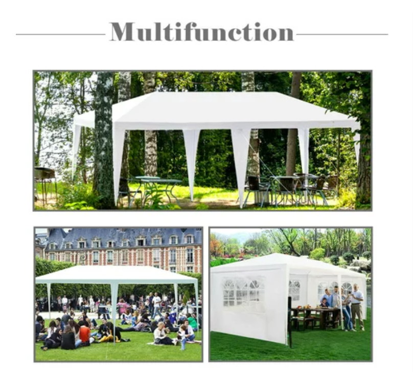 10'x20' Canopy Tent Heavy Duty Wedding Party Tent 4 Sidewalls W/Carry Bag