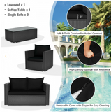 SALE 4 Piece Outdoor Wicker Set, Assembled