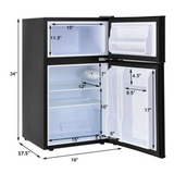 Refrigerator Small Freezer Cooler Fridge Compact 3.2 cu ft. Unit, Scratch & Dent on front