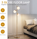 3-Globe Floor Lamp with Foot Switch and Bulb Bases