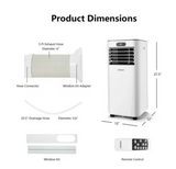 10000 BTU Portable Air Conditioner w/ Remote Control 3-in-1 Air Cooler w/ Dehumidifier