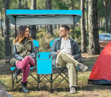 SPECIAL, Portable Folding Camping Canopy Chairs w/ Cup Holder Cooler Outdoor Blue