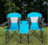 SPECIAL, Portable Folding Camping Canopy Chairs w/ Cup Holder Cooler Outdoor Blue